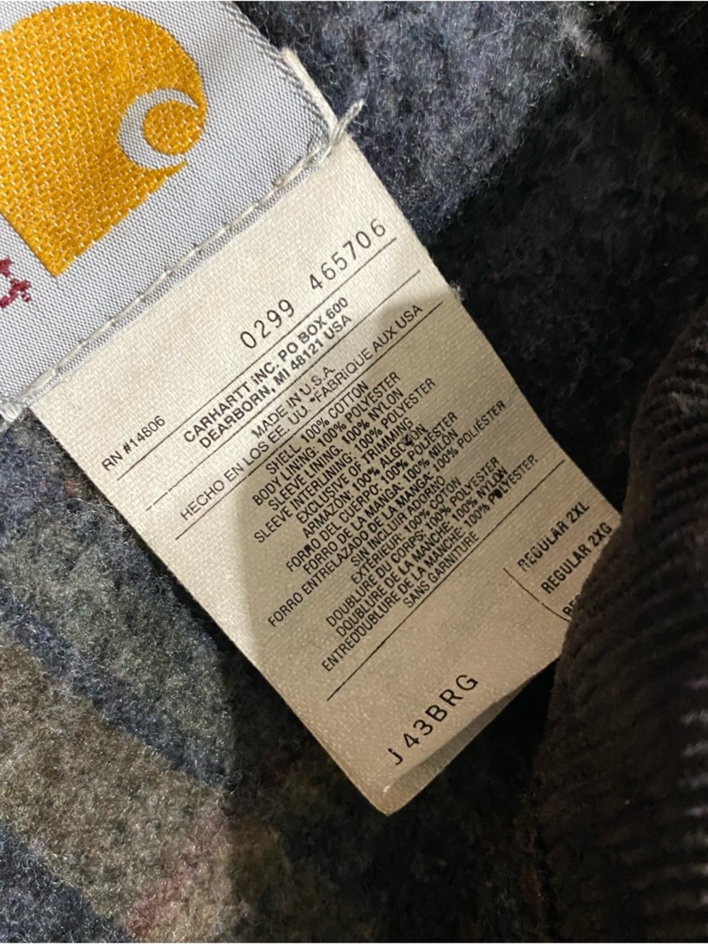 Carhartt Detroit Jacket Burgundy Boxy Sz XXL ( Like Sz XL) Mens - Picture 7 of 9